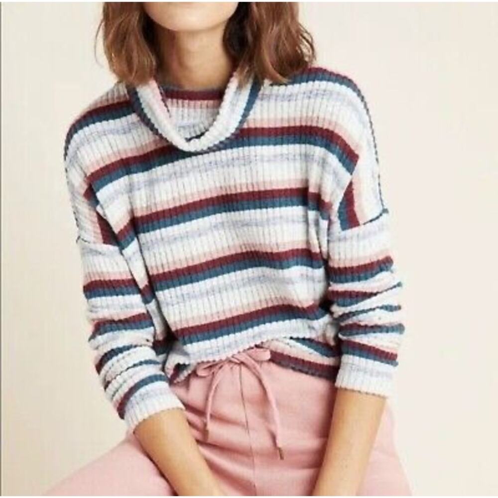 Saturday Sunday Anthropologie XS Pippa Hacci Striped Top Striped Turtleneck